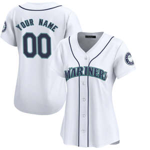 2025女式加大码西雅图家居有限公司球衣棒球衫定制白色刺绣制服 - Product Image 4