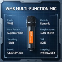 Microphone sans fil haute fidélité WM8-35 avec signal UHF stable, système de micro professionnel pour événements et chant