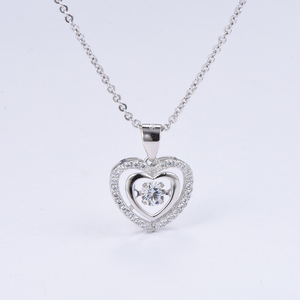 Collana in Argento Placcato Oro con Cuore Pulsante Romantico, Gioielli all'Ingrosso, Collana Zodiacale - Product Image 4