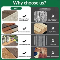 Plancher en composite bois-plastique co-extrudé, anti-corrosion, imperméable, ignifuge, auto-installable, design moderne, extérieur