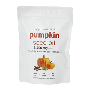 Cápsulas de Aceite de Semilla de Calabaza 3000 Mg con Saw Palmetto, Apoyo para la Salud de la Próstata, 180 Unidades, Sin Gluten, Suplemento Dietético - Product Image 1