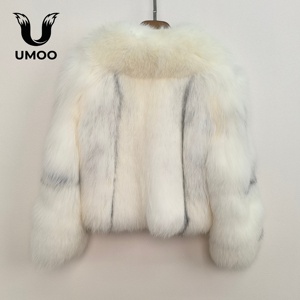 Abrigo de Piel de Zorro Cruzado Natural de Lujo para Mujer, Corto, Grueso y Cálido, con Cuello Vuelto y Forro de Seda, Ideal para Invierno - Product Image 3