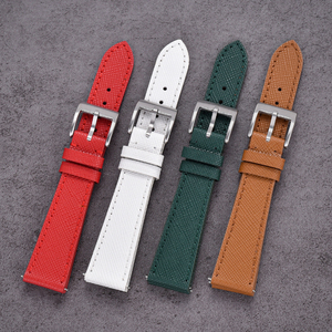 JUELONG <span class=keywords><strong>Bracelet</strong></span> de montre vintage en <span class=keywords><strong>cuir</strong></span> cousu <span class=keywords><strong>Bracelet</strong></span> de montre en <span class=keywords><strong>cuir</strong></span> Saffiano noir 18 19 20 21 22 23 24 - Product Image 2