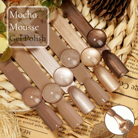 ICE NOVA Vernis Gel UV Marron Café Sans Résidu 10ml Marque Privée avec Vernis Gel Mousse Mocha pour Salons OEM Vernis Gel 2-en-1