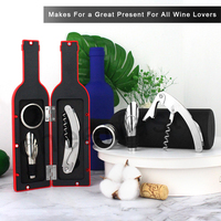Kit d'ouverture de bouteille de vin 3 pièces, accessoires d'ouvre-bouteille, ensemble d'outils cadeaux avec serveurs, tire-bouchon, Kit d'outils de vin en forme de bouteille