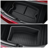 Boîte de rangement TPE pour coffre avant et arrière pour Tesla Model 3 Highland 2024, organiseur de coffre double couche supérieur et inférieur, accessoires