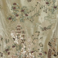 Tissu coréen en velours brodé, tissu à sequins, tissu brodé perlé, tissu brodé