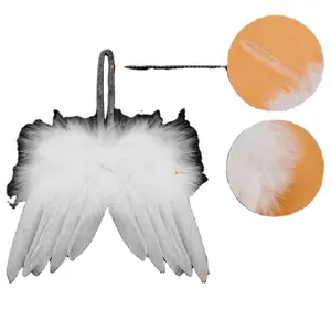 Factory wholesale DIY Christmas Tree Hanging Ornament White Mini Angel Feather Wings for Crafts