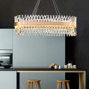 Lámpara colgante de cristal moderna Lámparas de comedor Candelabros de cristal K9 de lujo dorado - Product Image 4