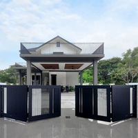 Europese stijl anti-diefstal aluminium patio/tuinpoort met automatische opening, elektrisch vouwbaar patroonpoort