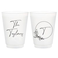 Tasse de mariage en plastique givré sans BPA réutilisable 8oz 12oz 16oz tasse à boire de stade conception flexible fournitures de fête en vrac