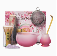 Ensemble de fouet à matcha en bambou fait main, bol à matcha en céramique, kit matcha Fujian 6 pièces, bol en verre, boîte personnalisée avec logo