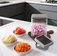 Mini hachoir multifonctionnel en plastique PP pour légumes, coupe-frites, coupe-pommes de terre pour salade de fruits