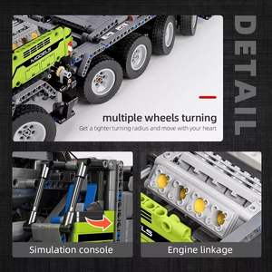 مجموعة ألعاب إلكترونية هندسية تقنية تحكم عن بعد مركبة بناء سيارة مدينة شاحنة رافعة كتل بناء للأطفال - Product Image 5