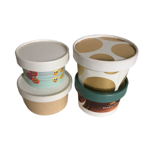 Contenant en papier pour crème glacée de 8 oz, gobelet en papier pour crème glacée, revêtement PLA, bol pour salades, smoothies, yaourts avec couvercles en papier - Product Image 6