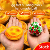 Bloc de construction en forme de tarte aux œufs, boule artisanale, son ASMR, bruit craquant et grincant, bloc de construction à presser, jouet anti-stress souple, vente en gros