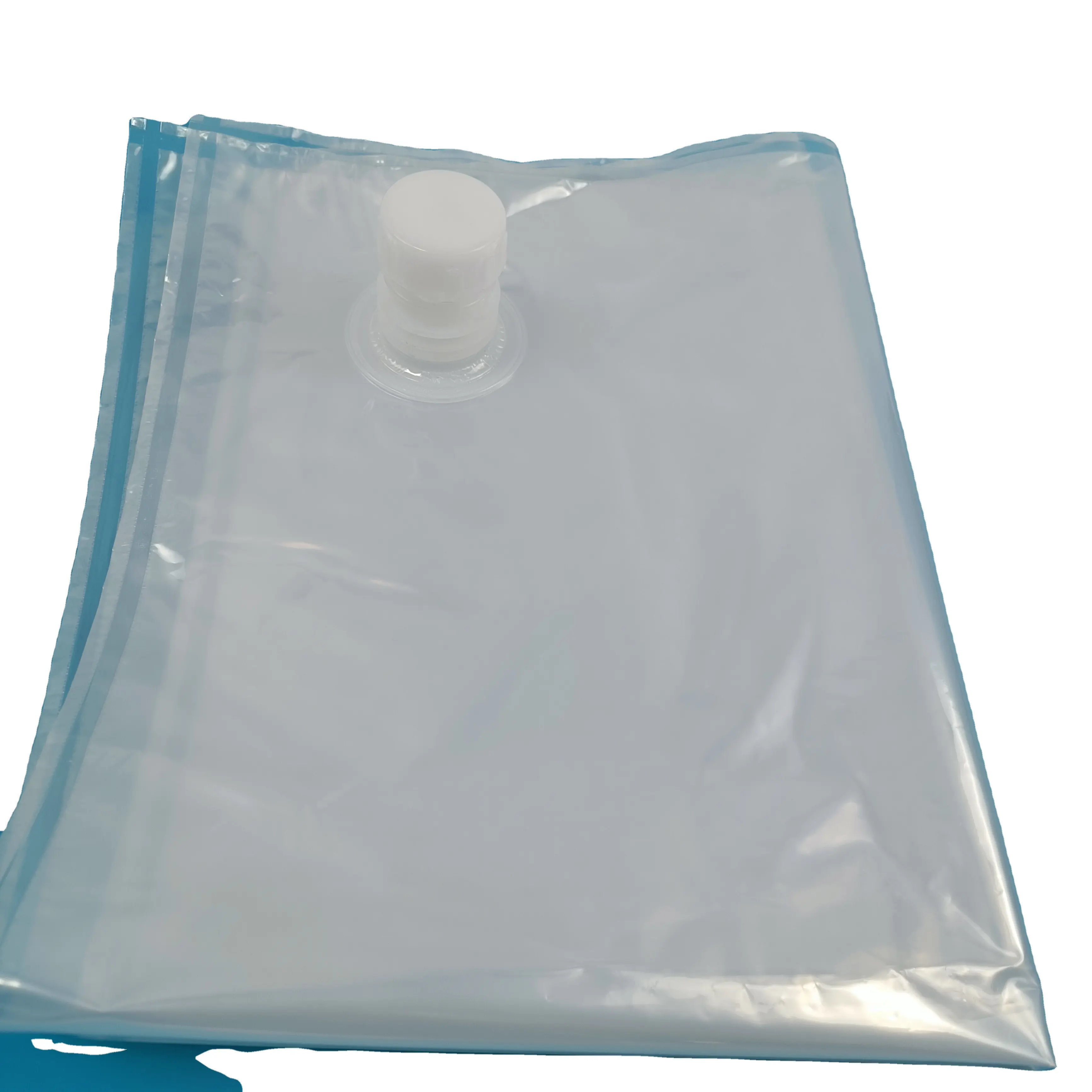 과일 주스 액체 식품 포장용 밸브 탭이있는 6 갤런 투명 나일론 PE 비닐 봉투