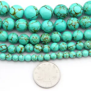 Wholesale 8mm turquoise stone beads for DIY bracelet