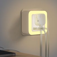 Veilleuse murale transfrontalière à brancher, design minimaliste en ABS pour chambre à coucher, éclairage LED du crépuscule à l'aube