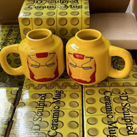 Tasse en céramique JM style dessin animé 250 ml, motif visage souriant coquin et mignon, pour café, lait, thé, avec poignée, idéale pour cadeaux de mariage