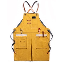 Tablier de coiffeur unisexe WeaveWin Denim en coton avec logo imprimé pour fleuriste, vêtements de travail pour thé au lait, pâtisserie, barista cuisine