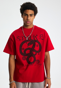 Camiseta de manga corta con estampado Digital de eslabones blancos de marca de moda para hombre, Camiseta de algodón holgada de gran tamaño, diseño de patrón, talla Formal 305G - Product Image 2