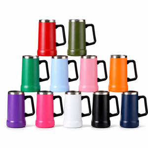 Jarra de Cerveza de Acero Inoxidable OEM de 24 oz/710 ml <span class=keywords><strong>con</strong></span> Asa Grande, Tapa 100% Hermética, Taza de Vacío de Doble Pared para Bares, Pubs y Eventos - Product Image 1