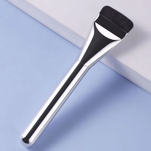 Kuas rias mengkilapkan krim cair logo Anda kuas <span class=keywords><strong>foundation</strong></span> atas datar satu garis alat kontur blender masker tipis - Product Image 1