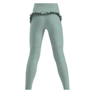 Lulu OEM / ODM celana Yoga biru murni legging olahraga anak latihan lembut melar tinggi 2024