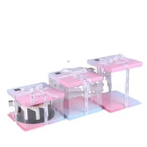 10 Inch Clear Cake <strong>Box</strong> With Cake <strong>Drum</strong> Thick Base Transparent Border Bakery Package Boxes <strong>for</strong> 6/7/8 Inch Cakes - Product Image 1