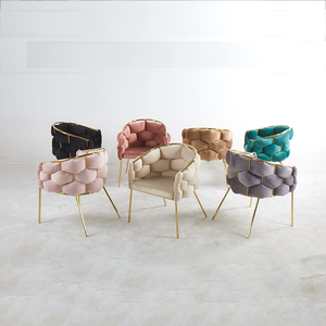 Poltrona Moderna di Lusso in Velluto con Gambe in Metallo Dorato Stile Nordico <span class=keywords><strong>per</strong></span> Soggiorno, Hotel, <span class=keywords><strong>Salone</strong></span>, Matrimoni, Eventi o Uso Esterno - Product Image 4
