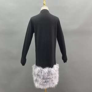 Cardigan lavorato a <span class=keywords><strong>maglia</strong></span> <span class=keywords><strong>con</strong></span> <span class=keywords><strong>piume</strong></span> in stile donna autunno manica lunga in fabbrica - Product Image 4