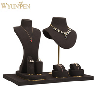 Vente en gros personnalisable Bijouterie Présentoir Collier Mannequins Bracelet Bar Anneau Rack Ensemble d'accessoires en microfibre
