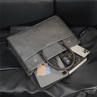 Porte-documents de haute qualité pour hommes, sacoche pour ordinateur portable en cuir PU de designer avec bandoulière pour le travail de bureau, commande en gros