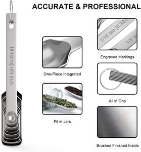 Stainless Steel Eco-Friendly Nesting <b>Measuring</b> Cups and <b>Spoons</b> Set 20 Pieces - Product Image 3