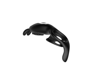 Men's Black Silicon Wireless Remote Rampant Rabbit <b>Vibrating</b> Spermatic Ring 9-frequency <b>Vibration</b> Real Touch Feeling 100% - Product Image 5
