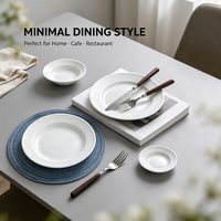 Assiettes de dîner, de soupe et de salade en porcelaine blanche pure côtelée, écologiques, en céramique contemporaine gaufrée, vente en gros d'usine en vrac