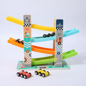 多機能4フロアレース交通列車追跡木製車おもちゃ教育学習ゲーム子供のための幼児男の子 & 女の子 - Product Image 6