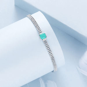 Bracciale di zircone turchese 925 Sterling perline multistrato a catena per donne Design originale delicato <span class=keywords><strong>regalo</strong></span> di alta gioielleria BSB157 - Product Image 3