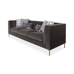 Living Room Gold Metal Legs 3 Seater Mid Century Modern Furniture Sofa Couch For Sale - Product Image 3