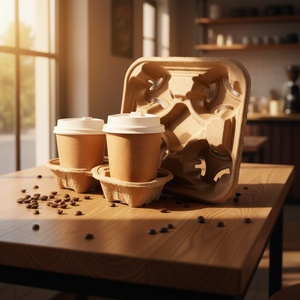 Gobelets à café noirs en papier spécial de luxe Sunshine Custom Print, jetables, 16 oz, à double paroi dorée, avec couvercle - Product Image 1