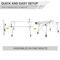 Table de camping Table pliante portable en aluminium pliable avec pieds réglables pour l'extérieur, la plage, le pique-nique