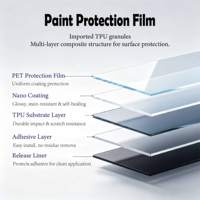 Film de protection hydrophobe anti-rayures pour carrosserie de voiture en TPU standard 8,5 mil, résistant aux taches, à l'usure et à la décoloration, garantie 5 ans