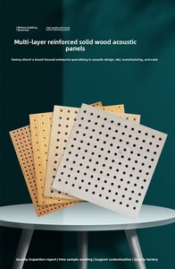 Pannello Acustico <span class=keywords><strong>in</strong></span> <span class=keywords><strong>Legno</strong></span> Perforato con Fori Rotondi, Alta Assorbenza Sonora NRC per Home Theater, Studio, Ufficio, Hotel, Ignifugo ed Ecologico - Product Image 6