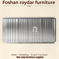 Comptoir de bar mobile pliable de style moderne en acier inoxydable blanc, or et argent de luxe, idéal pour les mariages, événements et locations.