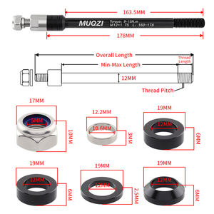 25064 MUQZI M12 * 1.0/1.5/1.75mm remorque de vélo à travers l'<span class=keywords><strong>axe</strong></span> de <span class=keywords><strong>roue</strong></span> arrière moyeu arbre levier adaptateur <span class=keywords><strong>vtt</strong></span> vélo remorque essieu d'attelage - Product Image 4