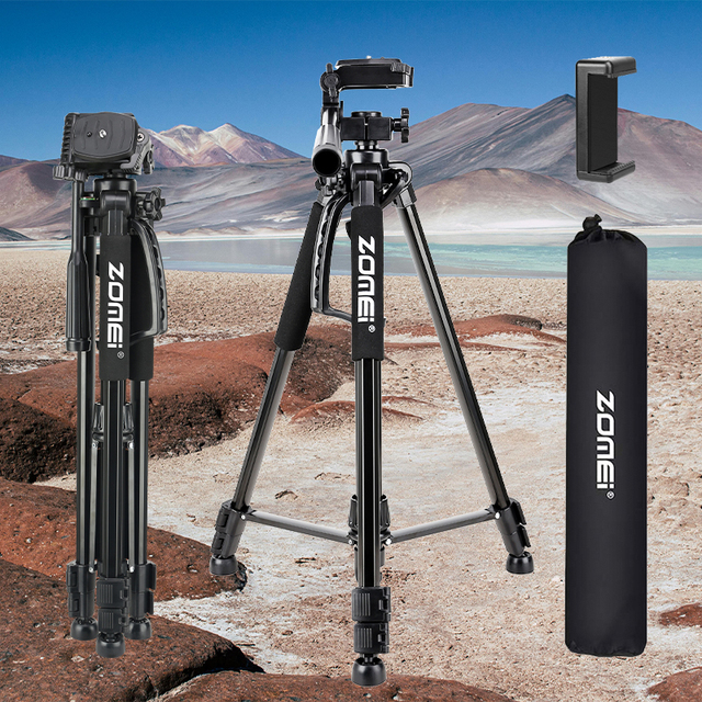 Zomei 61inch/155cm Phone Tripod Stand Tripod for iPhone Cellphone Holder for Video Recording/Vlogging (Included Carry Bag)