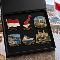 Set de Regalo de Insignias y Pines Esmaltados Temáticos de Mónaco de Alta Calidad al por Mayor, con Caja de Regalo, Pin de Solapa de Yate y Souvenir Turístico