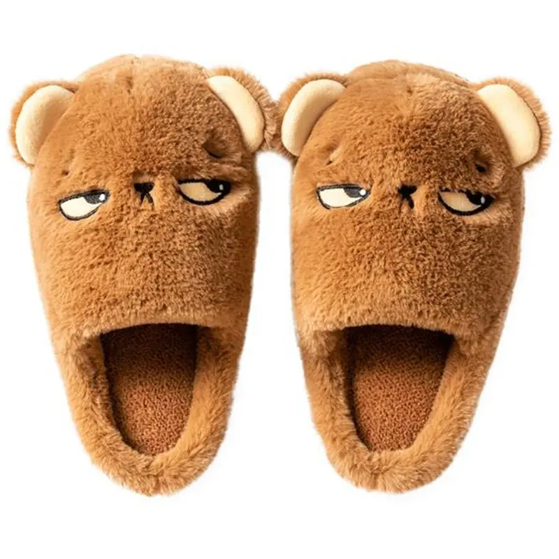 Adult children cotton slippers Autumn winter warm plush shoes for men and women parent-child non-slip slipper for boys and girls