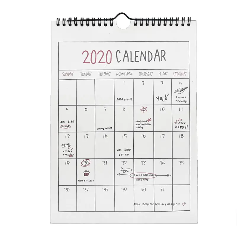 Fashion Gift DIY Simple Handle Paper Year Calendar